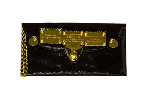 NEW ARRIVAL - Black Rock Chick Chic Golden Quote Clutch