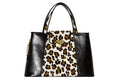 NEW ARRIVAL - Trapezoid Small Matte Black & White Leopard Tote