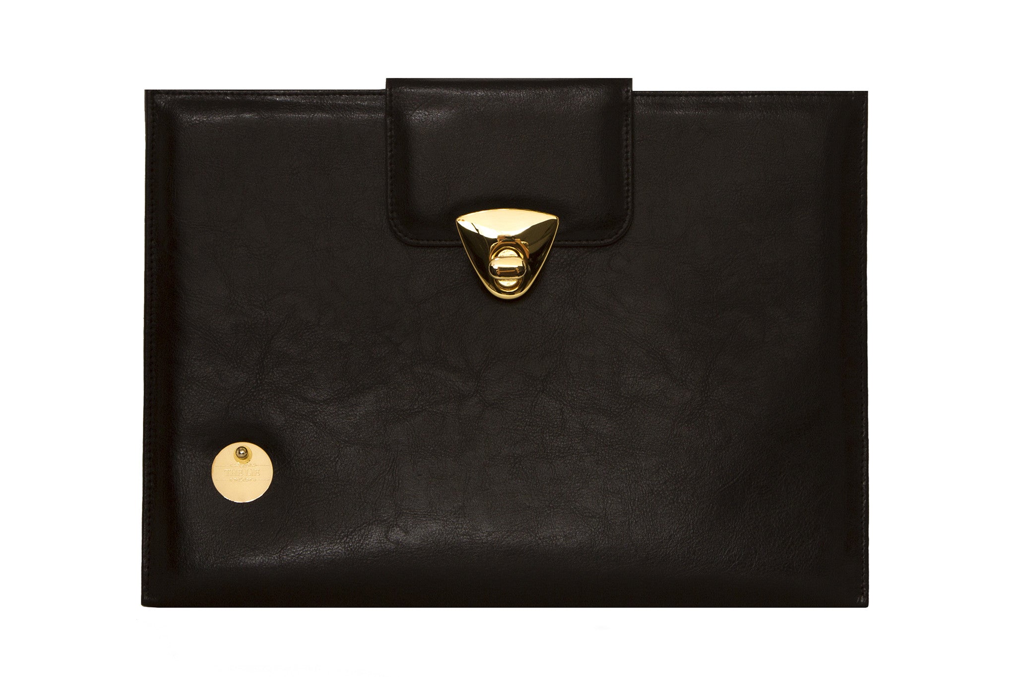 NEW ARRIVAL - Laptop Matte Black Leather Chic Golden Case