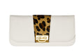 NEW ARRIVAL -  Small Clutch Snow White & Brown Leopard Collision