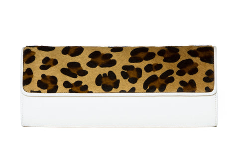 NEW ARRIVAL - Snow White & Brown Leopard Treasure Clutch