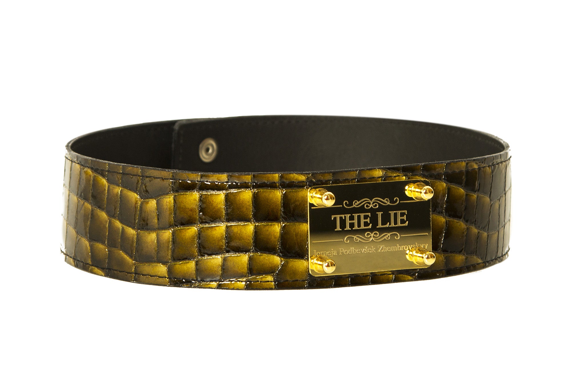 Green Envy Waist Belt With Golden Plaque