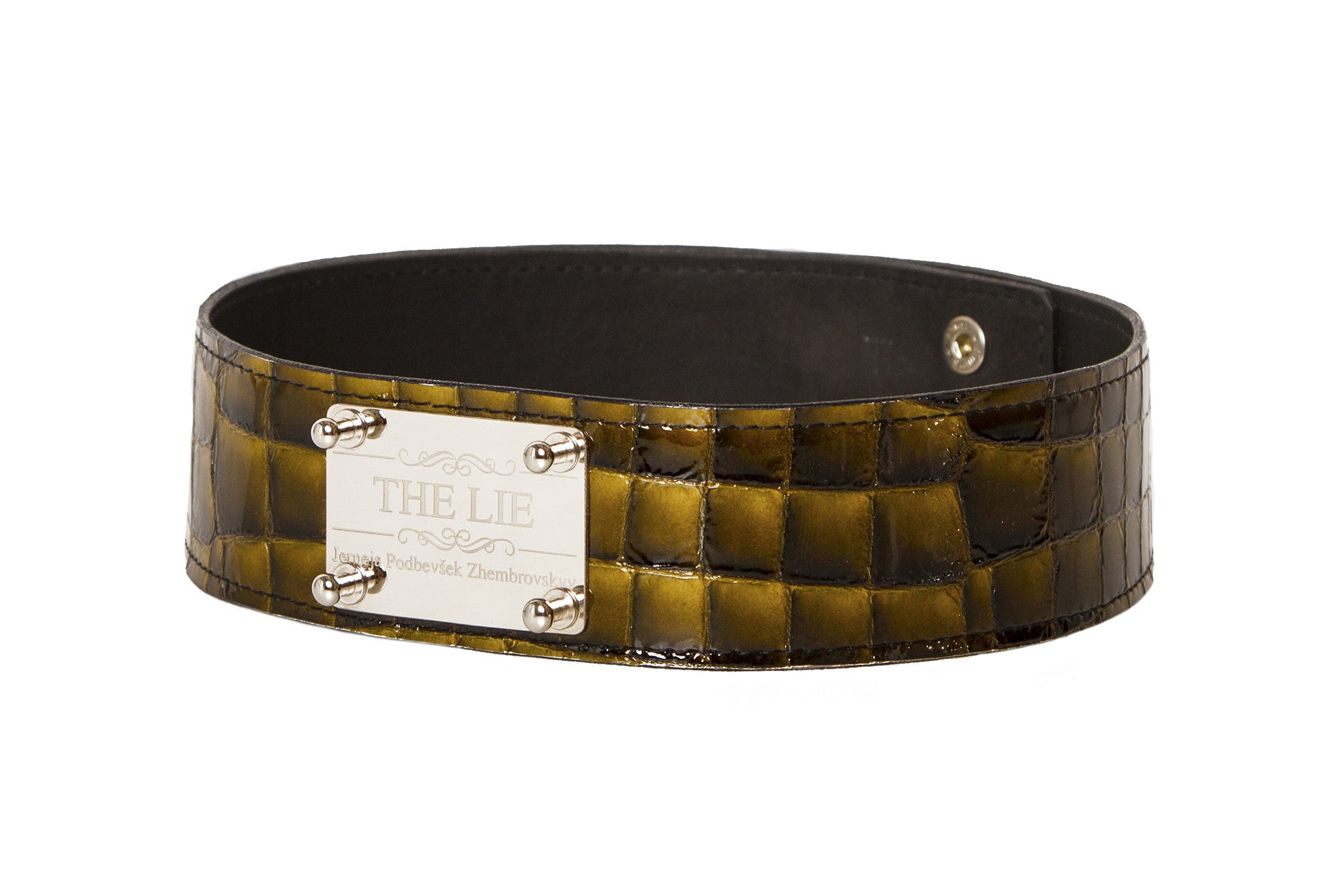 Green Envy Waist Belt With Silver Plaque