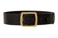 NEW ARRIVAL - Shiny Black Babydoll Wide Croco Belt