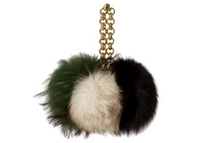NEW ARRIVAL - Fur Pom Pom Trio Chunky Chain Charm Bag