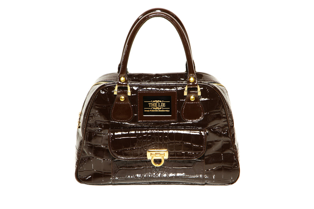Classic Tote Chocolate Brown Croc