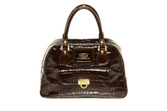 Classic Tote Chocolate Brown Croc