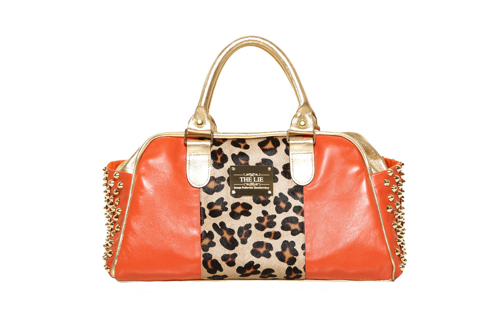 Big Orange Leopard Bag