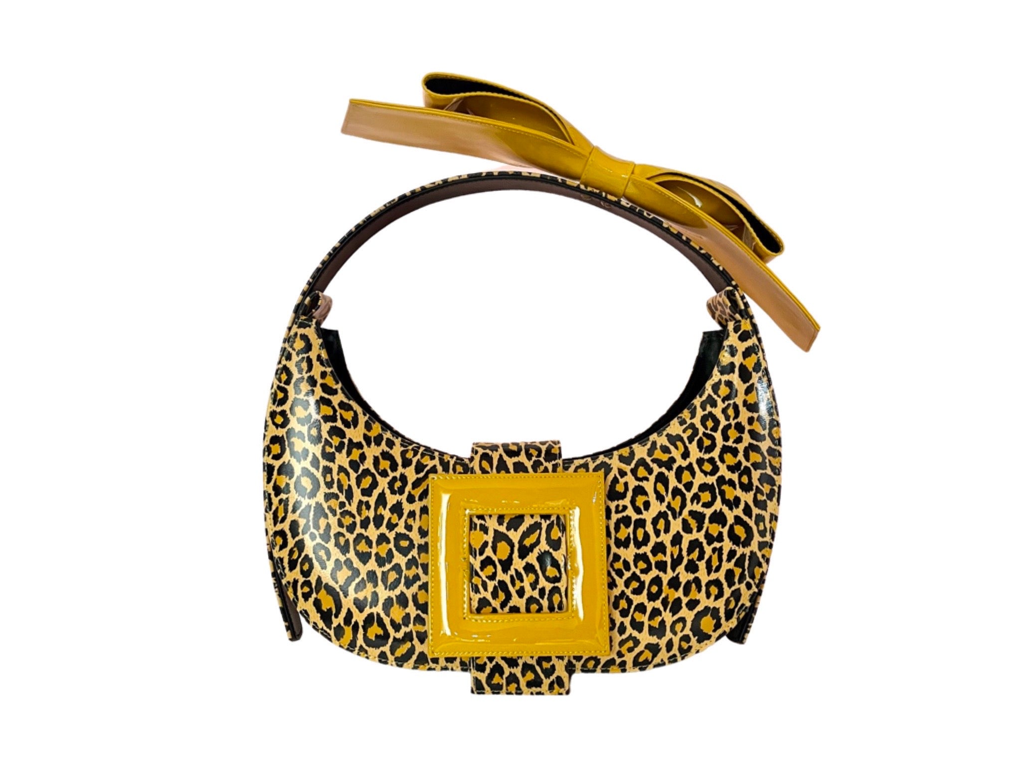 NEW ARRIVAL - Celeste Half Moon Bow Bag Crazy Leopard
