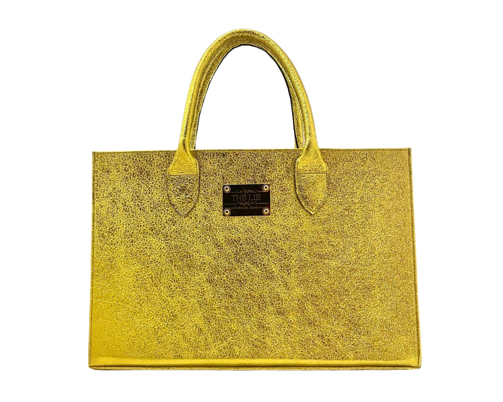 NEW ARRIVAL - Basic Minimalistic Shopper Metallic Citron