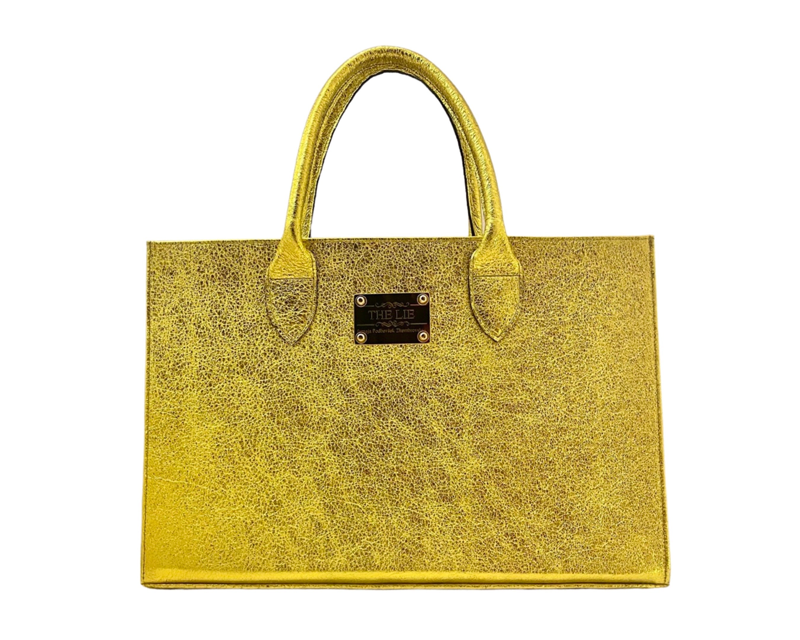 NEW ARRIVAL - Basic Minimalistic Shopper Metallic Citron