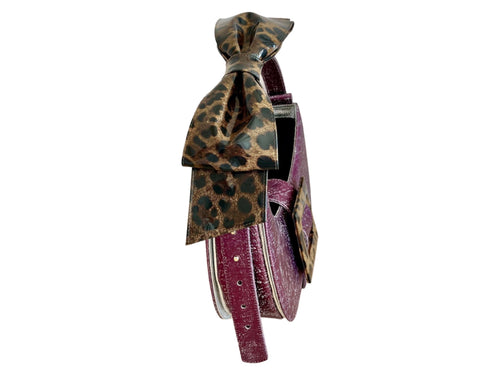 NEW ARRIVAL - Celeste Half Moon Bow Bag Concrete Purple