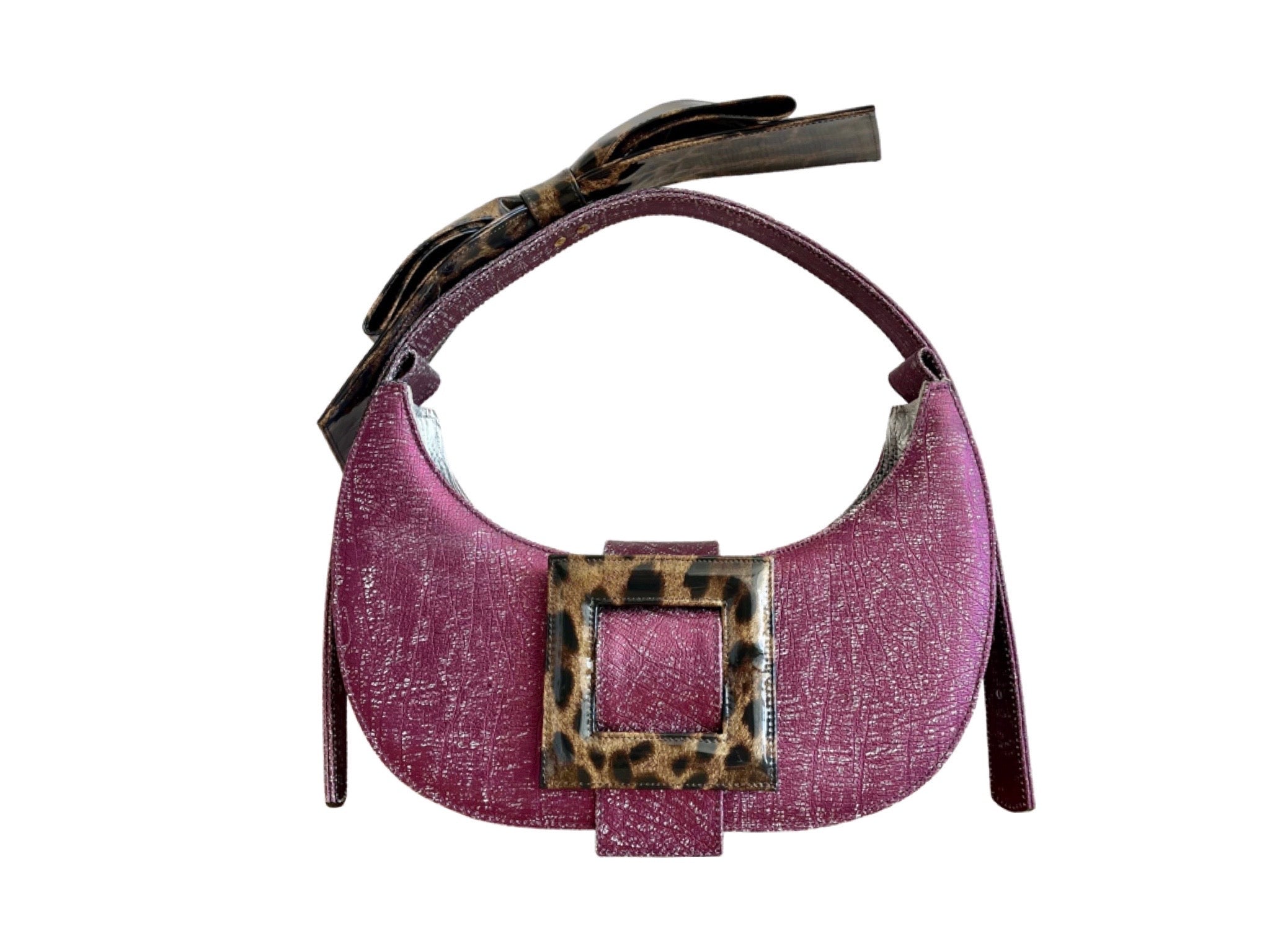 NEW ARRIVAL - Celeste Half Moon Bow Bag Concrete Purple