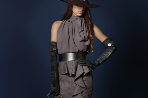 Metallic Gray Wide Belt